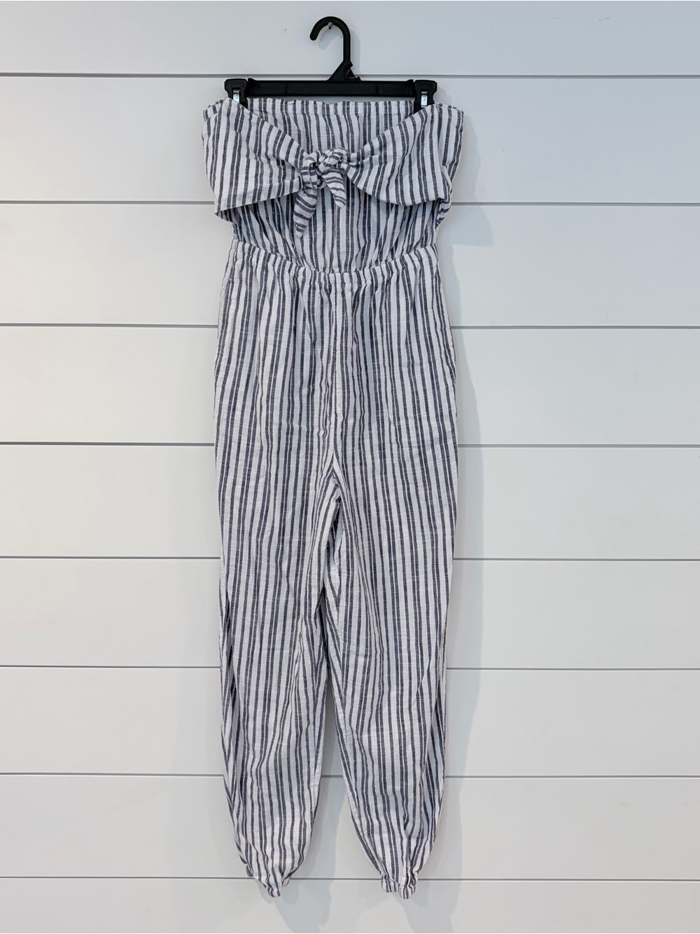 Aerie Romper Coastal Grandmacore Cottagecore Stripe Bow Pockets S Hamptons Luxe